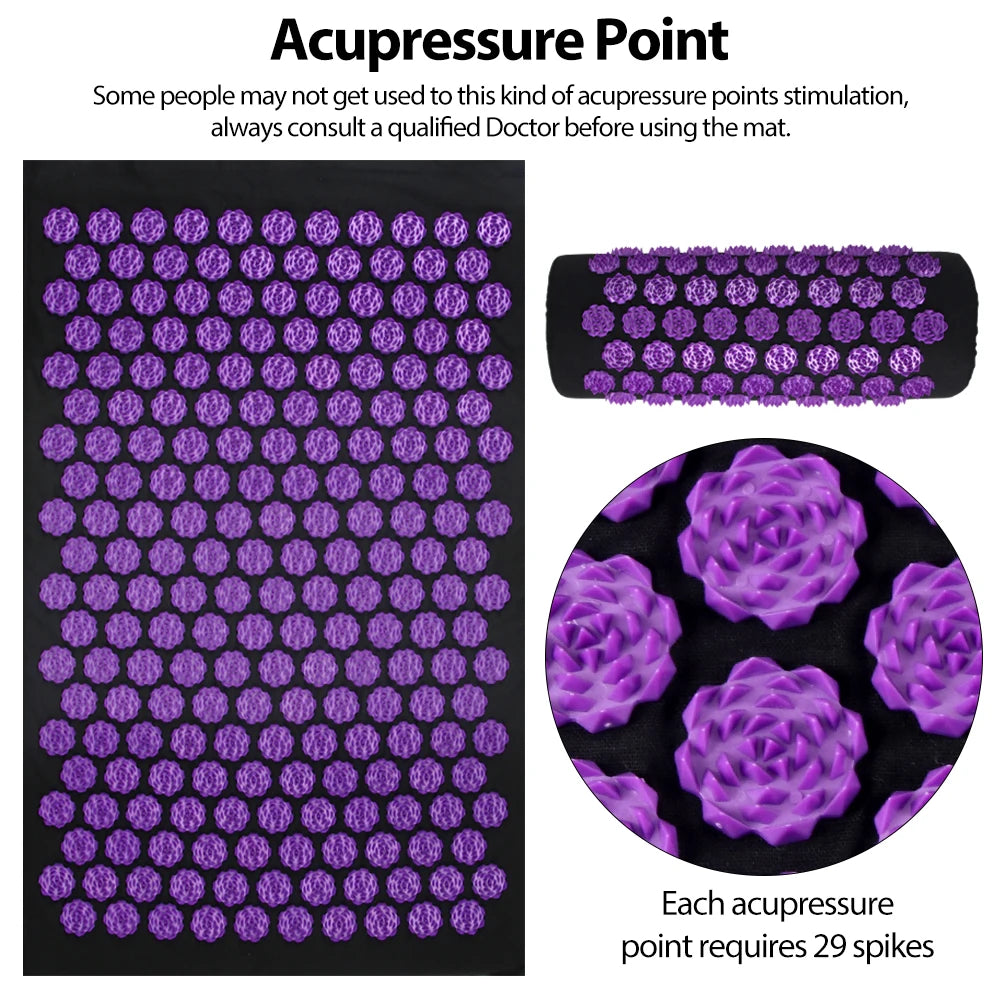 Acupressure Yoga Mat & Pillow Set | Full Body Relaxation, Recovery & Stress Relief