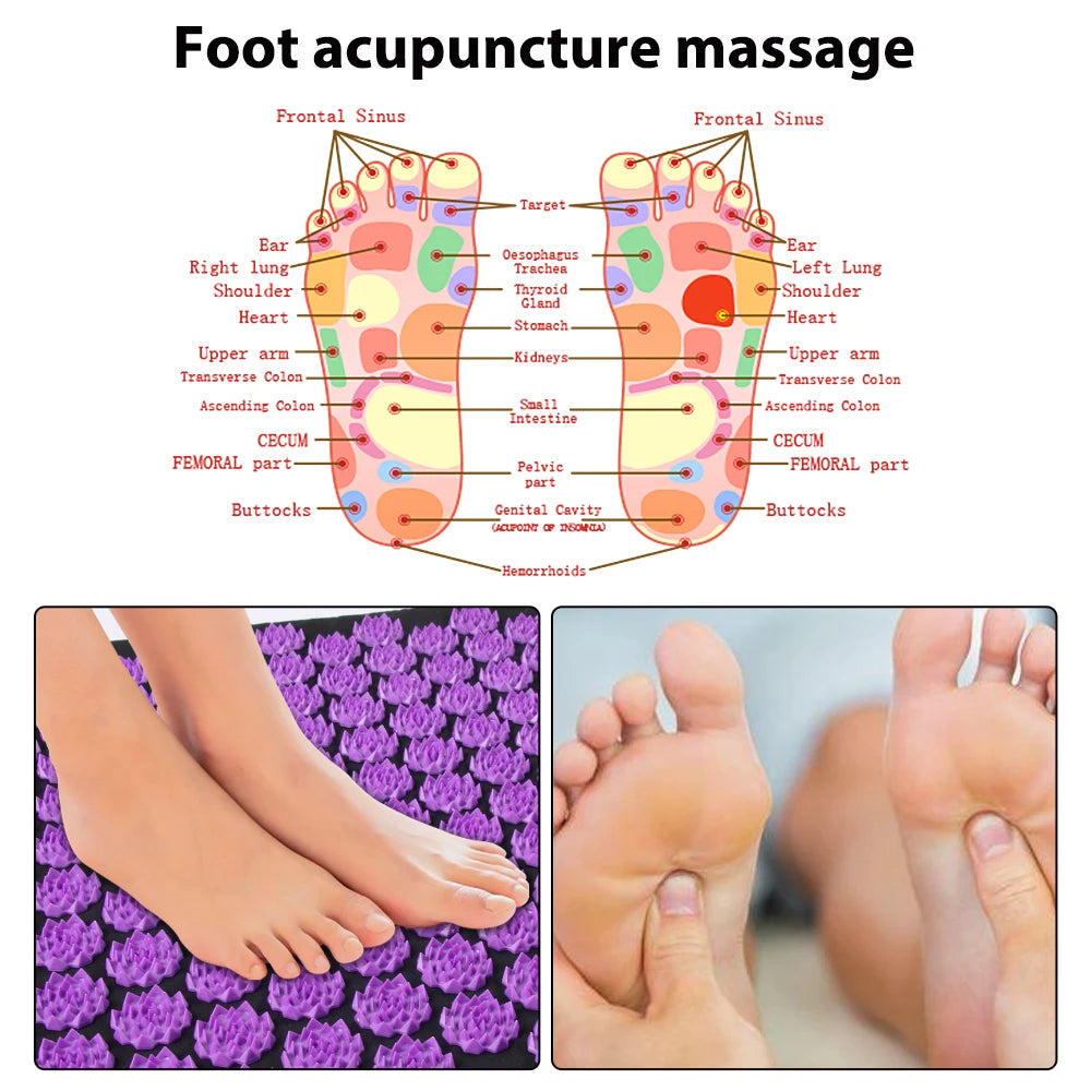 Acupressure Yoga Mat & Pillow Set | Full Body Relaxation, Recovery & Stress Relief