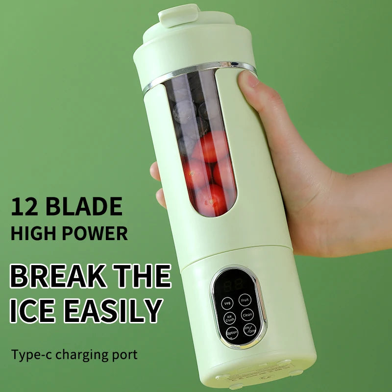 VitaBlend Pro™ Portable Blender — 12-Blade 530ml Smart Juicer with 4 Preset Modes