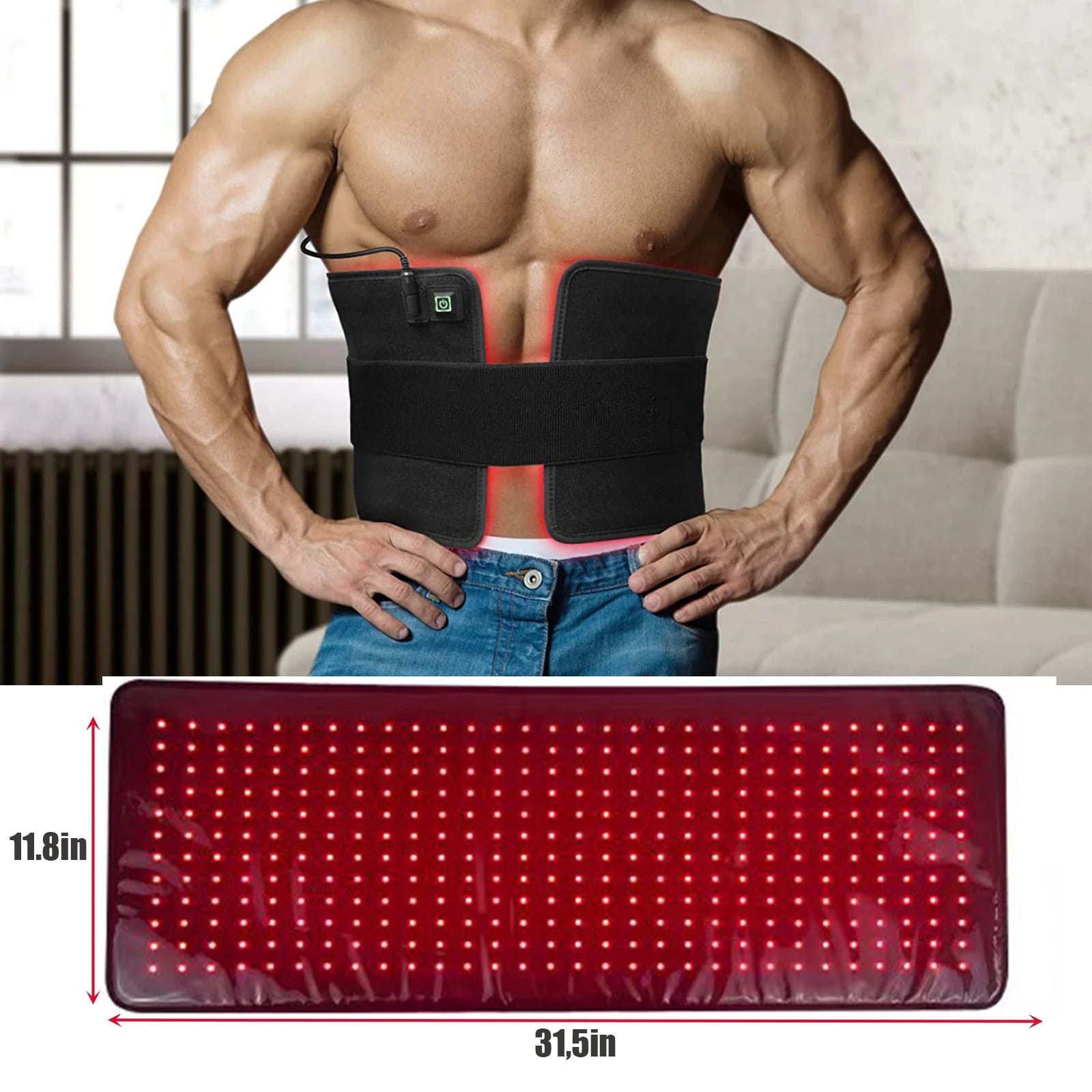 Red & Near Infrared Light Therapy Belt | 660nm & 850nm Wearable Recovery Wrap