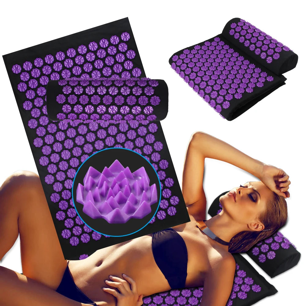 Acupressure Yoga Mat & Pillow Set | Full Body Relaxation, Recovery & Stress Relief