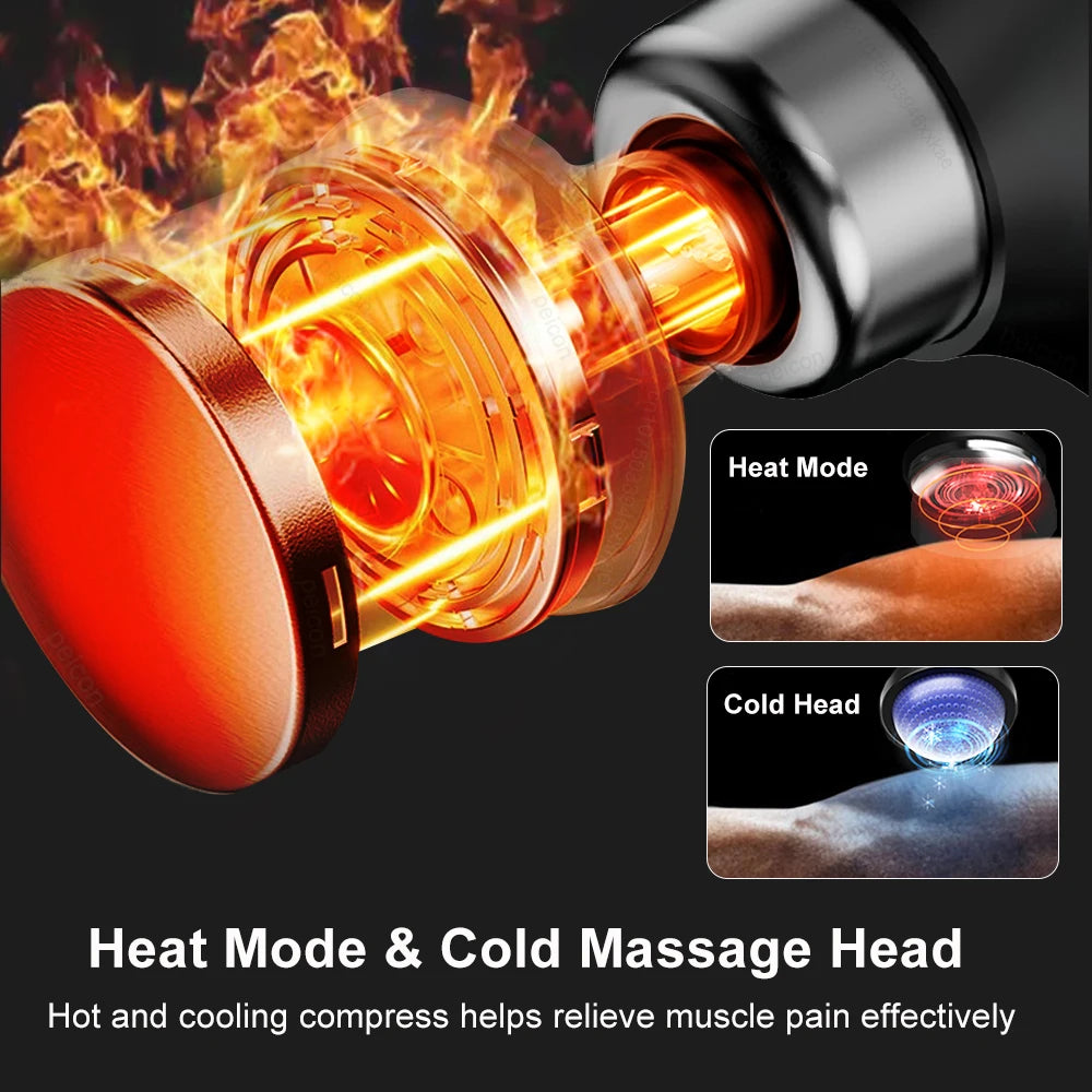 Professional Deep Tissue Massage Gun | 9-Speed Percussion Therapy with Hot & Cold Attachments