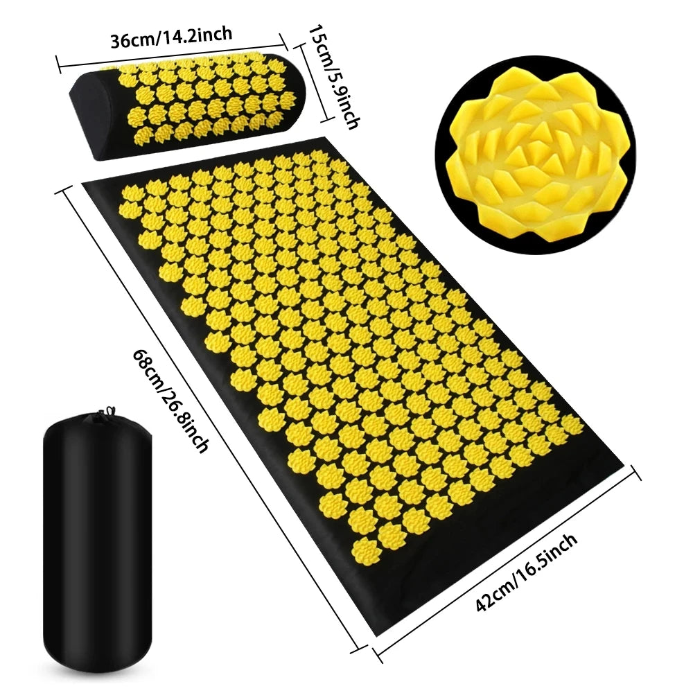 Acupressure Mat & Pillow Set | Natural Muscle Relief, Stress Recovery & Deep Relaxation