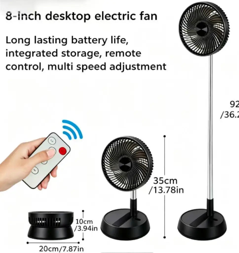 360° Cordless Tower Fan — Whisper-Quiet, Rechargeable & Remote-Controlled