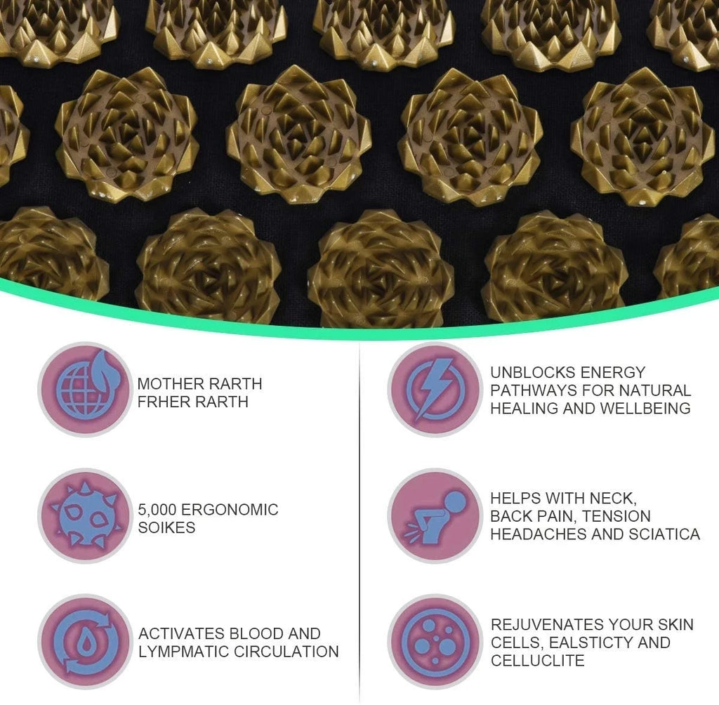 Acupressure Mat & Pillow Set | Natural Muscle Relief, Stress Recovery & Deep Relaxation