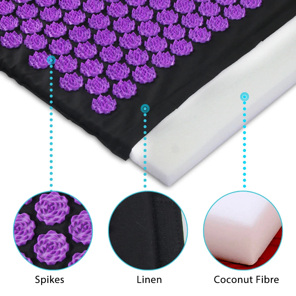Acupressure Yoga Mat & Pillow Set | Full Body Relaxation, Recovery & Stress Relief