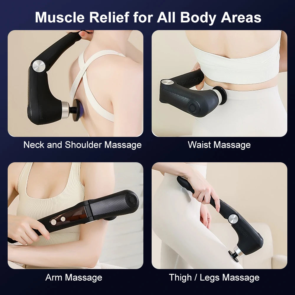 Professional Deep Tissue Massage Gun | 9-Speed Percussion Therapy with Hot & Cold Attachments
